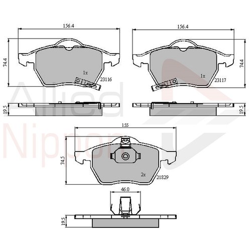 Brake pads set - pads, saab