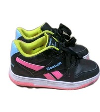 Reebok x Heelys Girls Size UK 2 Low Black Atomic Pink Neon Trainers Laces Summer