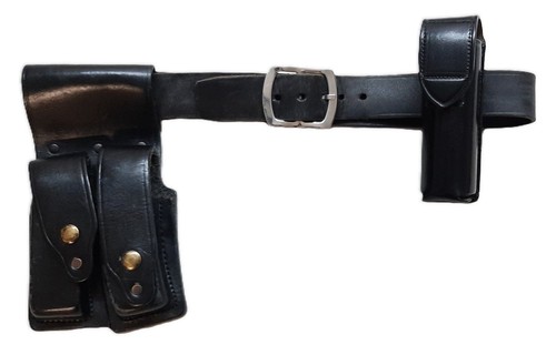 Leather belt with - leather, mp5