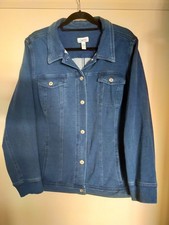 D&CO DENIM COMPANY QVC SOFT STRETCHY MID INDIGO COMFY JACKET 3XL