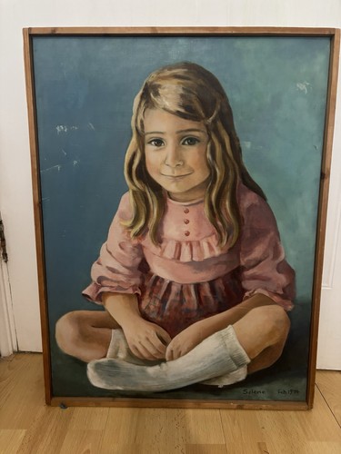 Vintage child oil painting - oil, on