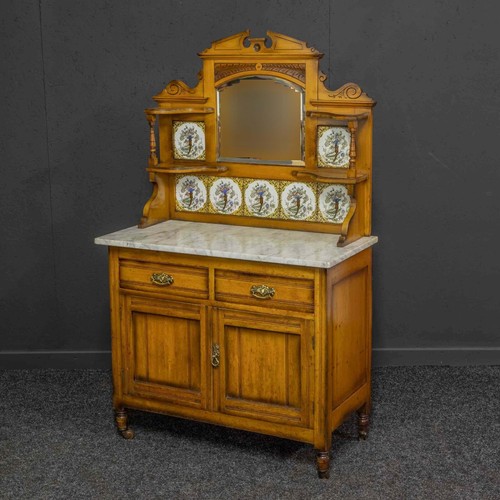 Edwardian birch washstand - edwardian,