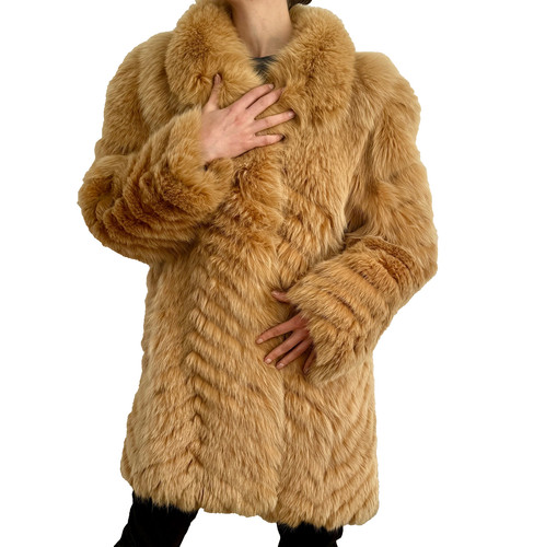 Real red fox fur coat - real,