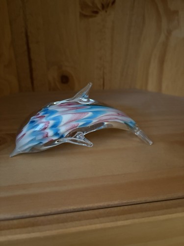 Dolphin glass ornament murano - ornament,