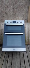 built in electric fan double oven, hotpoint, Stainless/black.