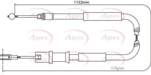 Apec rear right brake cable - right,