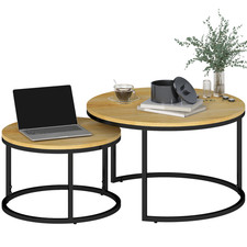 Coffee Table Set Brown Wood