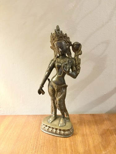 Vintage brass goddess - brass, indian