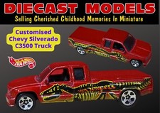CUSTOMISED CHEVY C350 LWB PICK-UP; HOT WHEELS 1:64 SCALE DIECAST MODEL 4x4 TRUCK