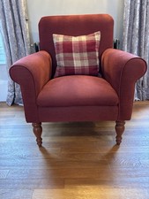 Burgundy Linen Type Arm Chair