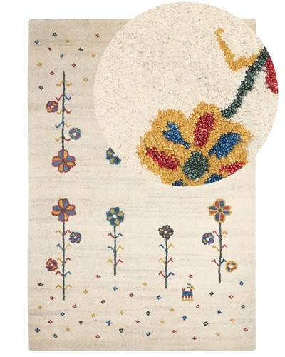Wool gabbeh area rug with - rug,