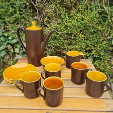 Vintage Myott Coffee Set. Coffee Pot, Jug, Bowl, Cups, Saucer. Mid Century