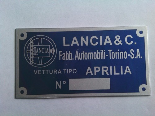 Nameplate vintage sign lancia - nameplate,
