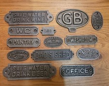 Cast Iron Door Plaque - Wall Sign - Retro Vintage Industrial Toilet Bathroom etc
