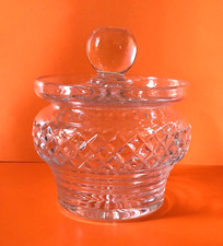 Vintage Crystal Cut Glass Lidded Pot Jar Preserve/Marmalade/Honey/Jam/Chutney