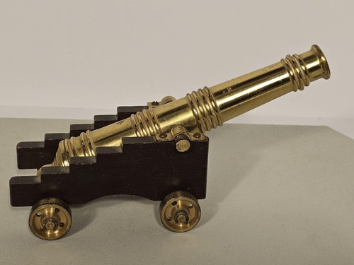 Miniature brass cannon - brass, desk