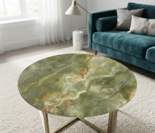 Natural green onyx round - natural,