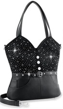 Corset Design Rhinestone Black