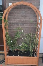 Wooden garden arch - wooden, planter