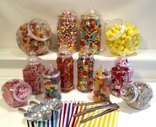12 Various Plastic Sweet Jars