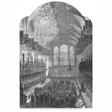 WINDSOR Duchess of Kent Funeral in St George's Chapel - Antique Print 1861