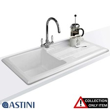 Astini Canterbury 100 1.0 Bowl Gloss White Ceramic Kitchen Sink "GRADED"