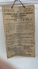 London Electricity Board - Ilford District Genuine Meter Card 1956 Rare Vintage