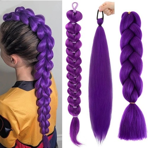 Rumi hair long purple braid - long,