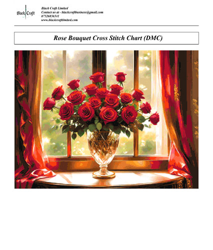 Rose bouquet cross stitch - cross,