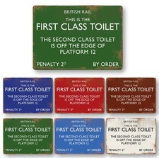 British Rail Vintage Metal Sign Novelty Railway Sign First Class Toilet