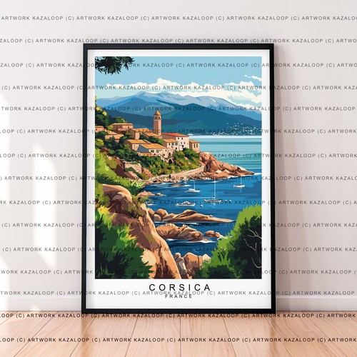 Corsica art illustration print - art,