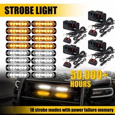 4x 12V 24V 6 LED Amber Strobe