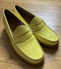 NEW Yellow Leather Patent Loafers - G.H. Bass & Co Weejuns - UK Size 6