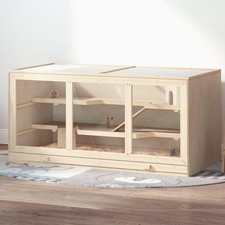 Pawhut wooden hamster cage - pawhut,