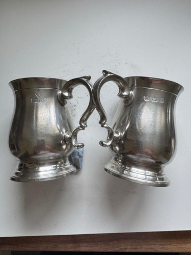Pair pewter half pint - of,