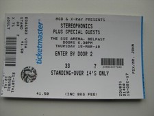 STEREOPHONICS  BELFAST  15/03/2018   OLD TICKET STUB  