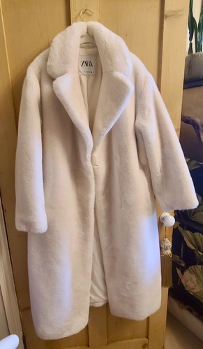 Zara ecru faux fur coat - zara, coat,