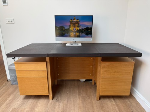 Lge habitat oak - leather, mid