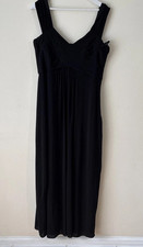 Stunning COAST Flattering Long Dress Size 18 Black Excellent Condition RRP £100
