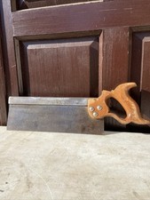 Vintage I. Sorby Mr Punch Brand Tenon Saw Steel Back Wooden Handle Rare