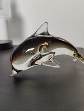 Vintage Murano ~ Smokey Brown ~ Glass Dolphin Figurine