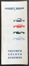 TRIUMPH COLOUR SCHEMES Car Colour & Trim Chart HERALD TR3 Aug 1960 #269/T/8/60