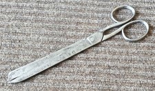 BOOK BINDER'S  SCISSORS : 1 PAIR OF 11 INCH VINTAGE SCISSORS - LIGHTLY CLEANED