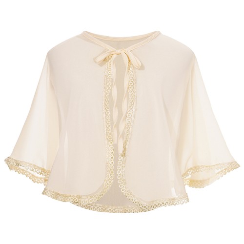Girl lace trim bolero - lace,