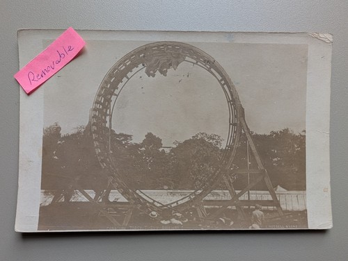 Old postcard fairground - postcard, roller