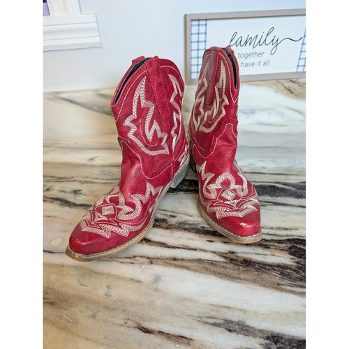 Red embroidered western cowboy - embroidered,