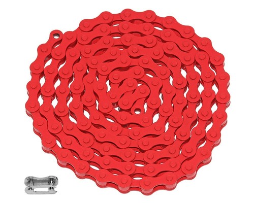 Red single speed bicycle - single, chain