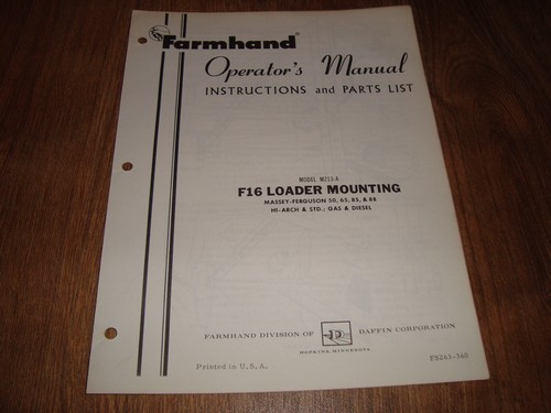 Farmhand model m213 - farmhand,
