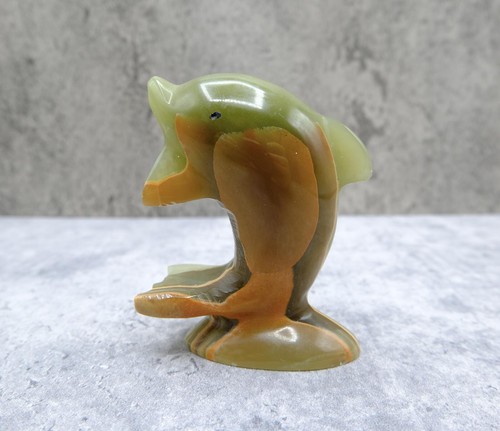 Stone dolphin ornament carved - ornament,