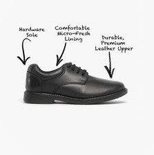 Hush Puppies TIM Boys Comfort Lace-Up Shoes  School-Black